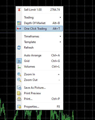 One click trading MT4